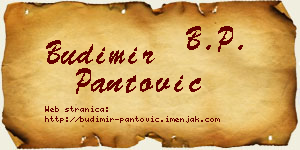 Budimir Pantović vizit kartica